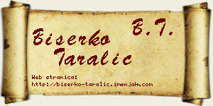 Biserko Taralić vizit kartica